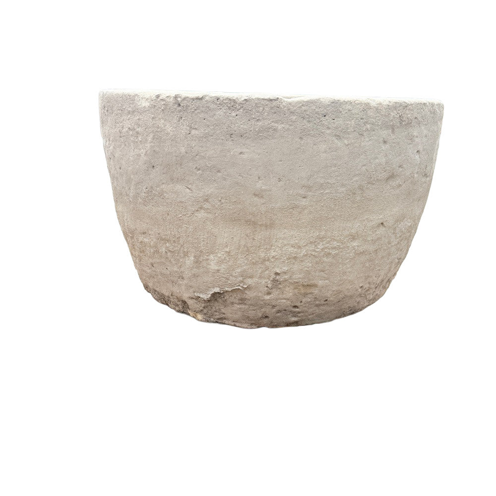 Antique Indonesian Round Limestone Trough - Berbere Imports