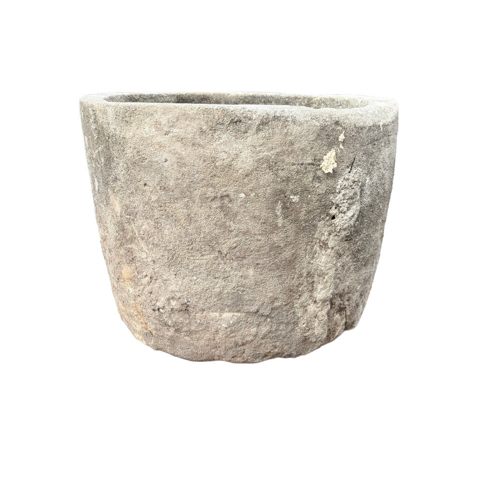 Antique Indonesian Round Limestone Trough - Berbere Imports