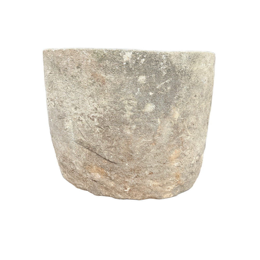 Antique Indonesian Round Limestone Trough - Berbere Imports