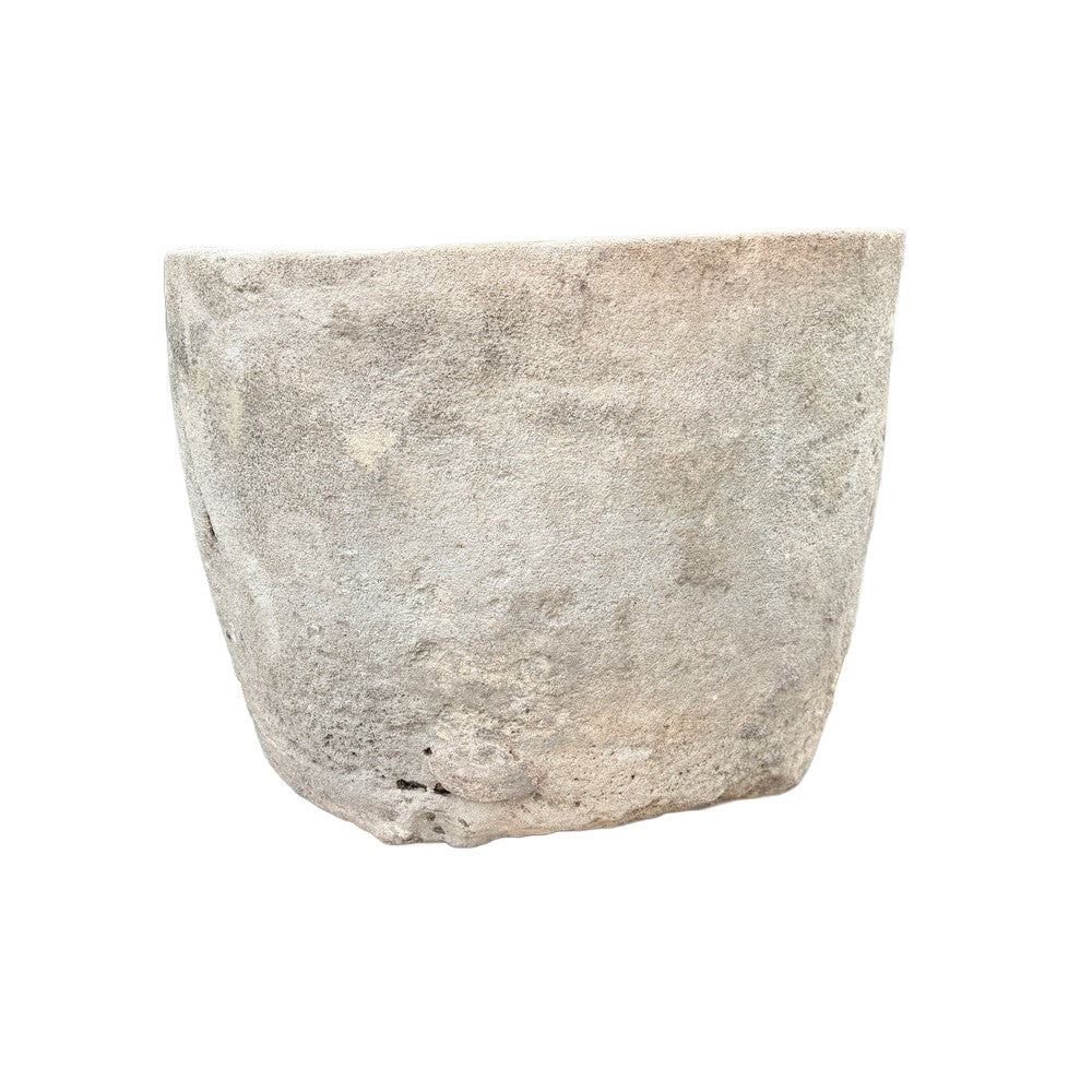 Antique Indonesian Round Limestone Trough - Berbere Imports