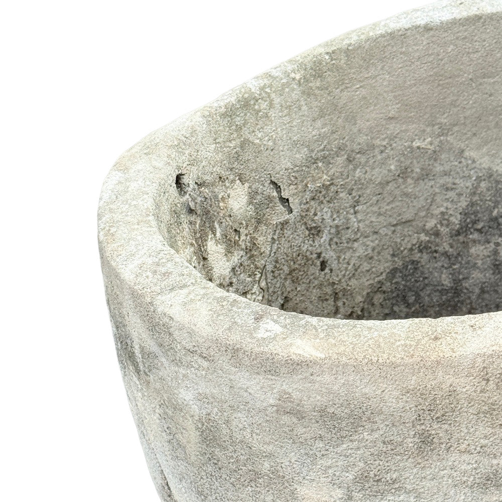 Antique Indonesian Round Limestone Trough - Berbere Imports