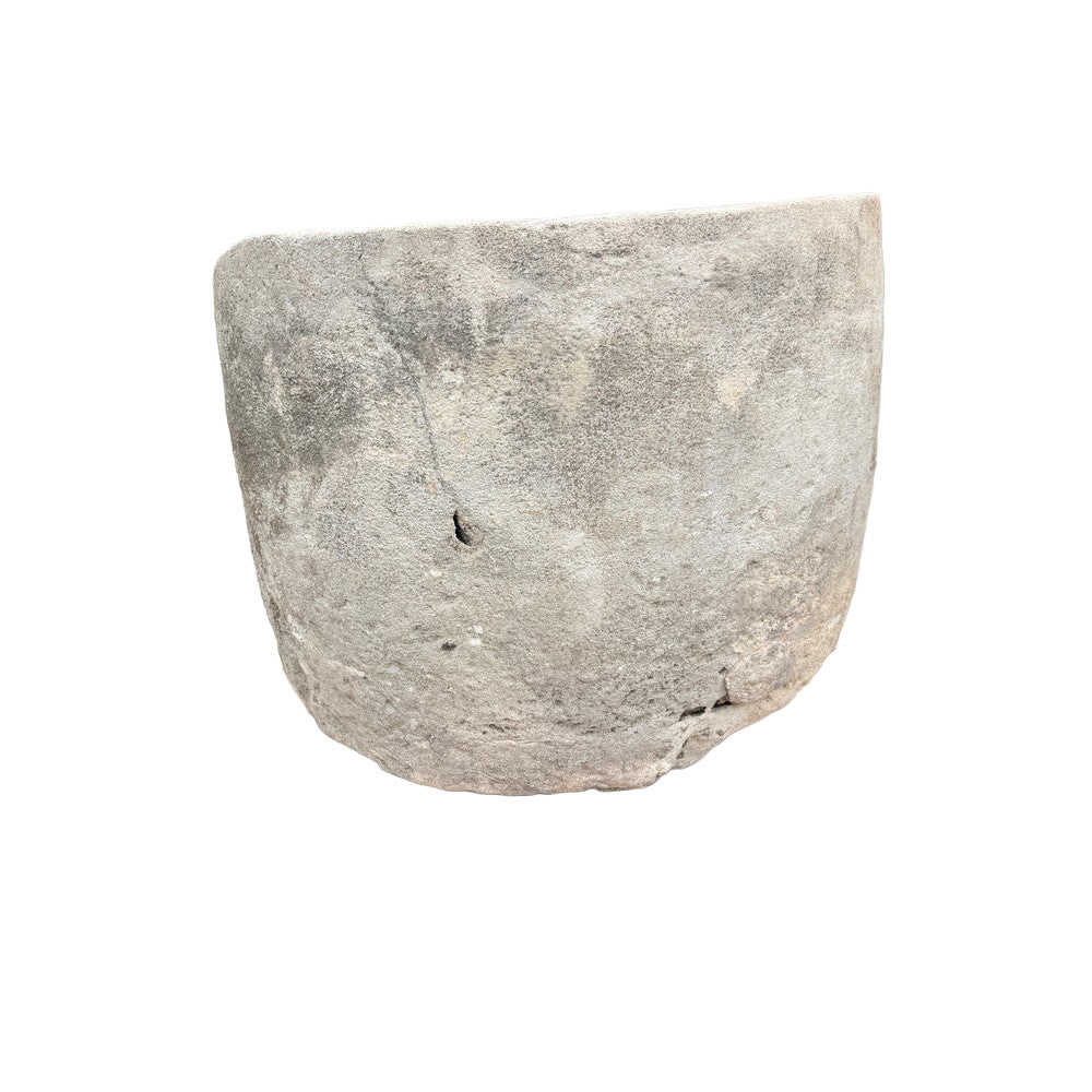 Antique Indonesian Round Limestone Trough - Berbere Imports
