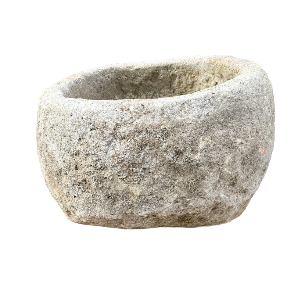 Antique Indonesian Round Limestone Trough - Berbere Imports