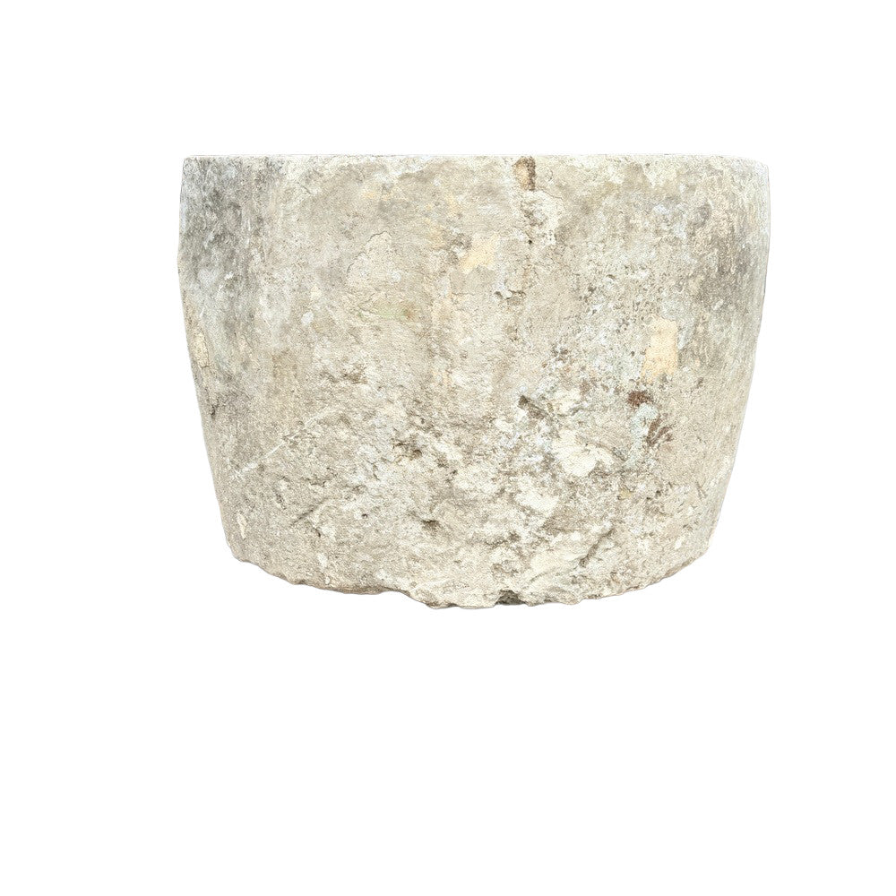 Antique Indonesian Round Limestone Trough - Berbere Imports