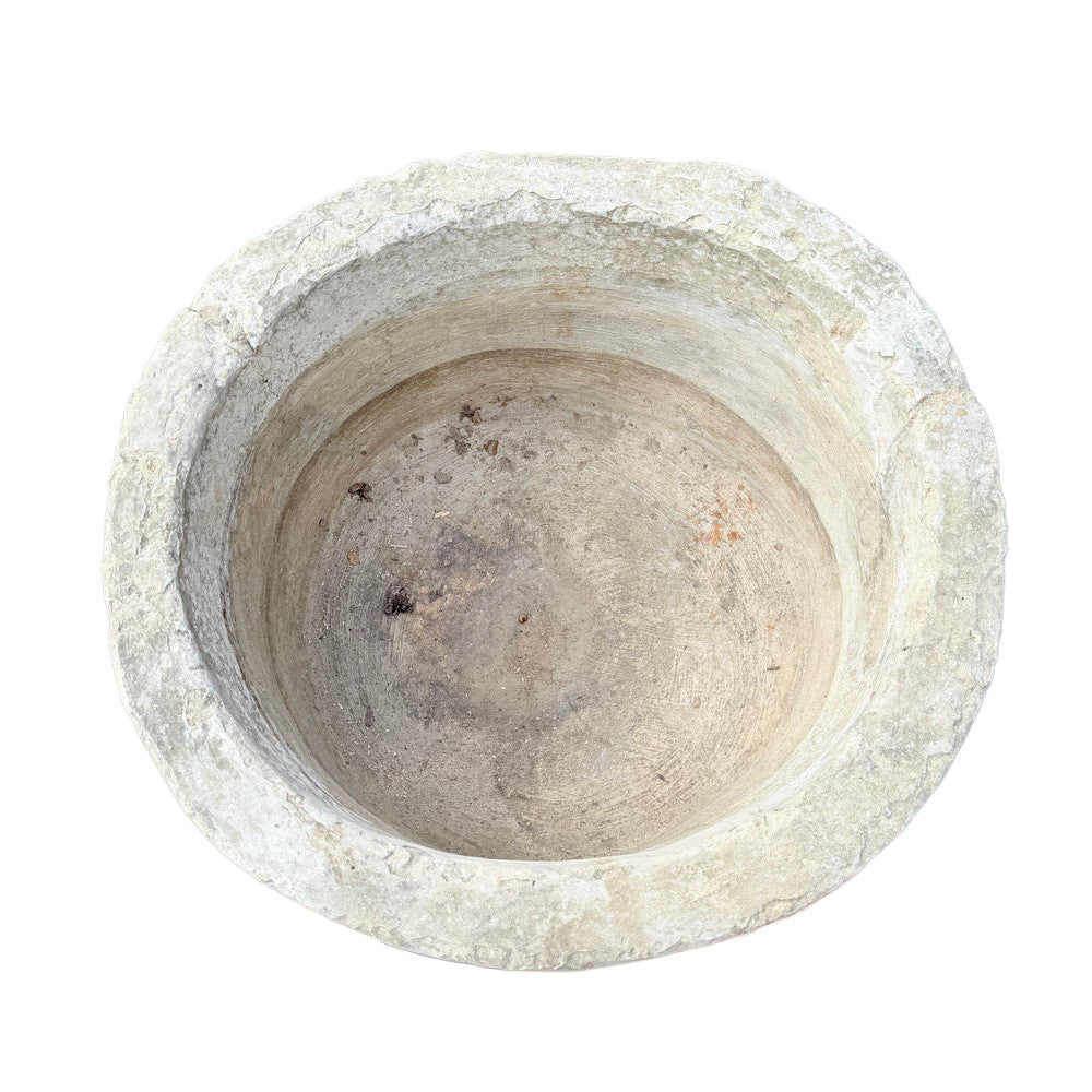 Antique Indonesian Round Limestone Trough - Berbere Imports
