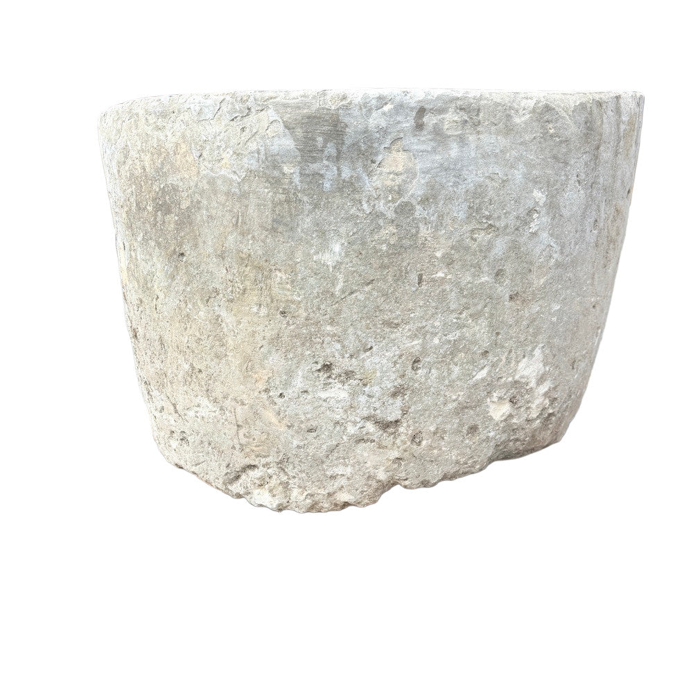Antique Indonesian Round Limestone Trough - Berbere Imports