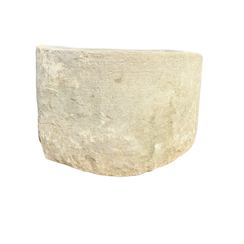 Antique Indonesian Round Limestone Trough - Berbere Imports