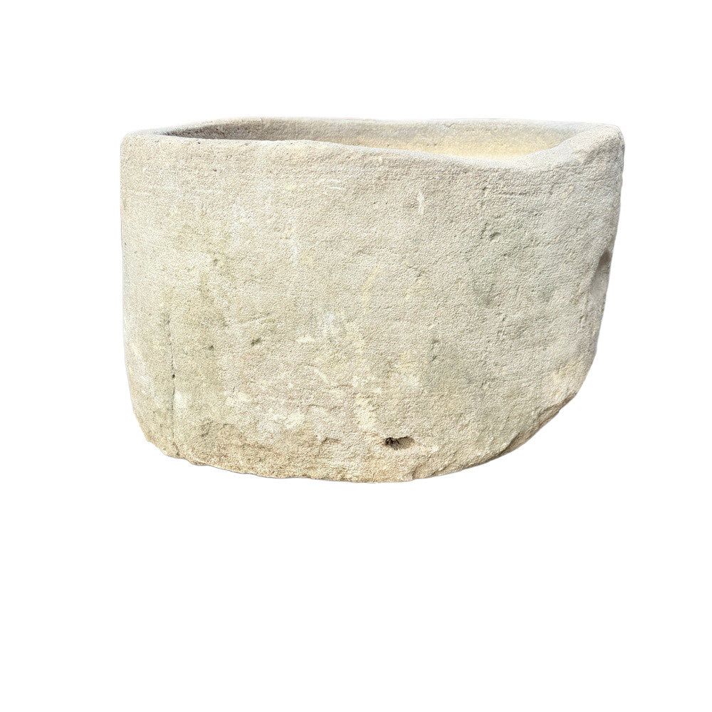 Antique Indonesian Round Limestone Trough - Berbere Imports