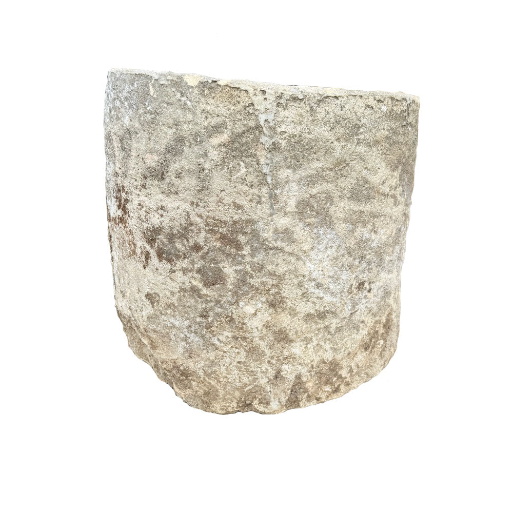 Antique Indonesian Round Limestone Trough - Berbere Imports