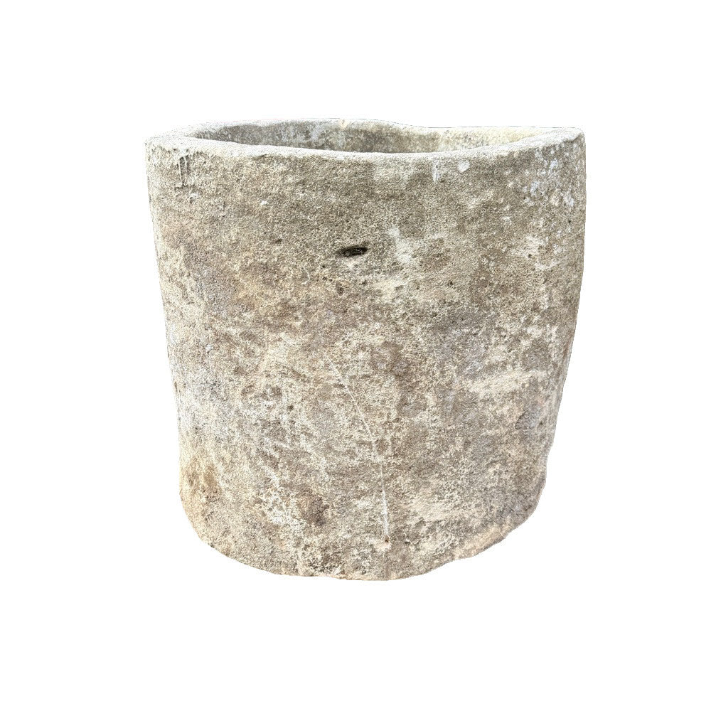 Antique Indonesian Round Limestone Trough - Berbere Imports