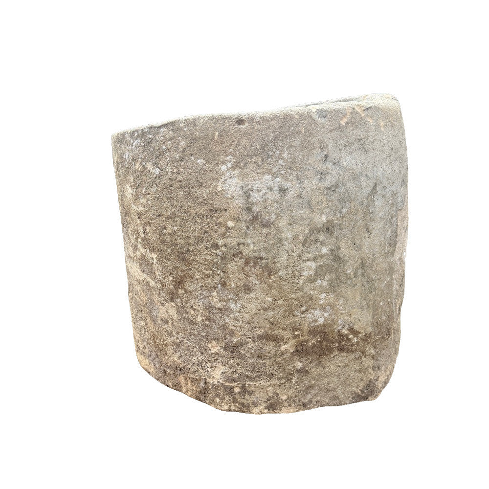 Antique Indonesian Round Limestone Trough - Berbere Imports