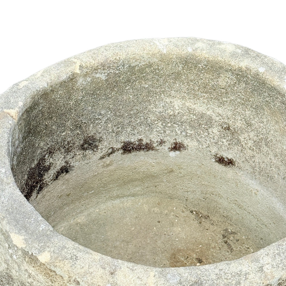 Antique Indonesian Round Limestone Trough - Berbere Imports