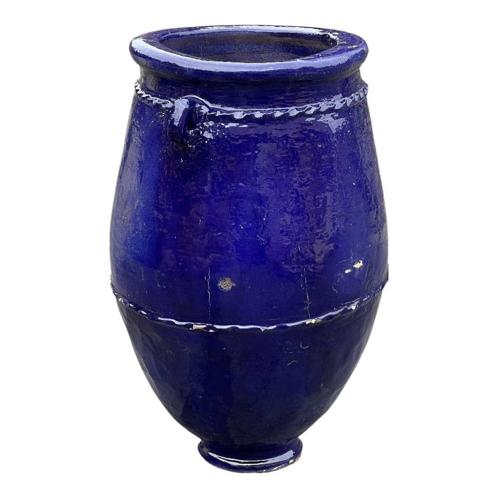 Tangier Blue Glazed Planter - Large - Berbere Imports