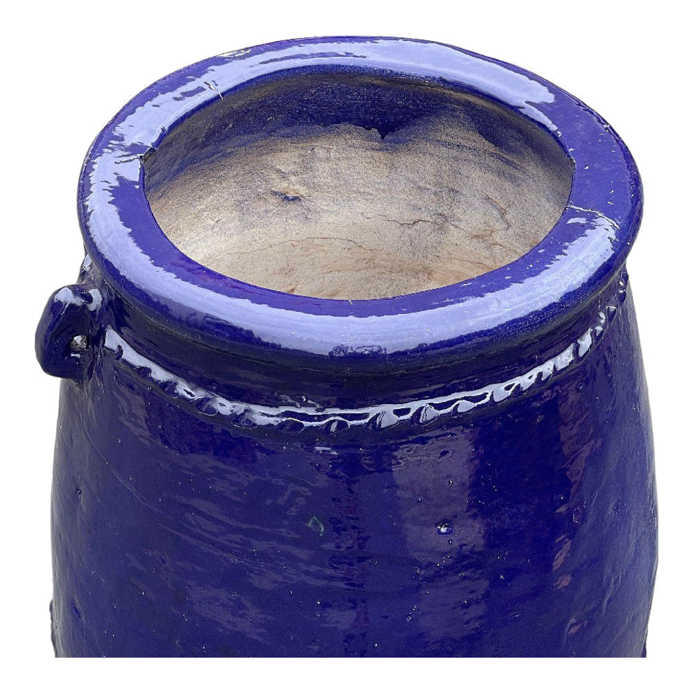 Tangier Blue Glazed Planter - Large - Berbere Imports