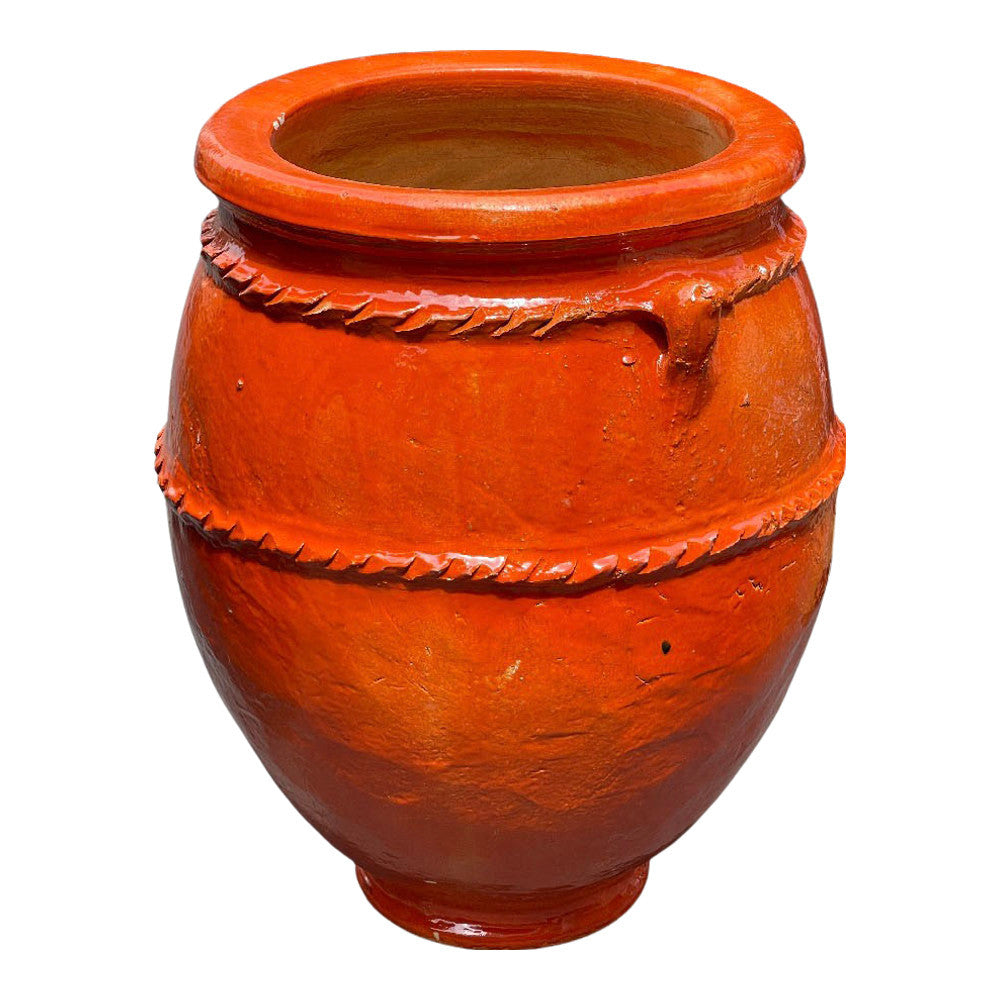 Tangier Orange Glazed Planter - Medium - Berbere Imports