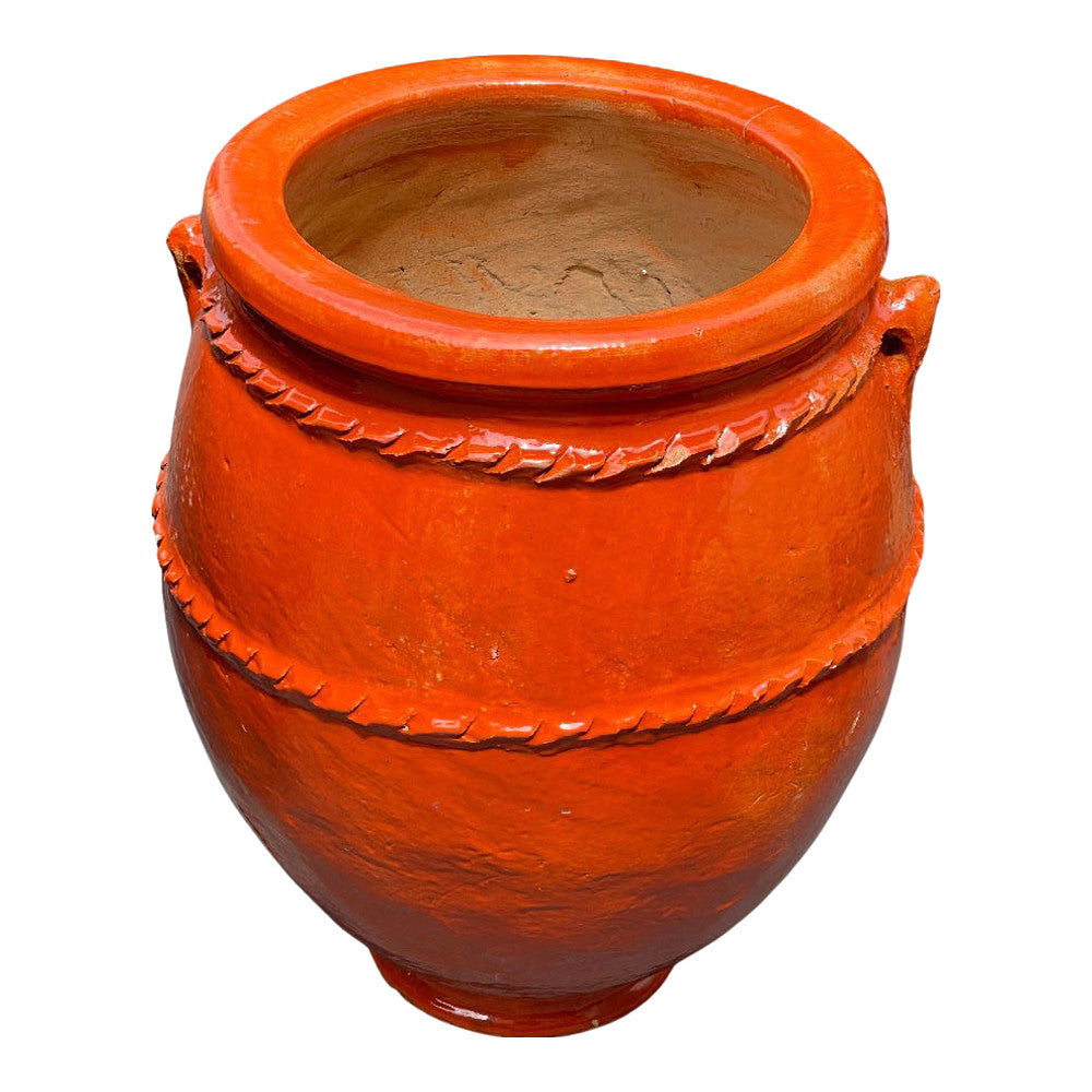 Tangier Orange Glazed Planter - Medium - Berbere Imports