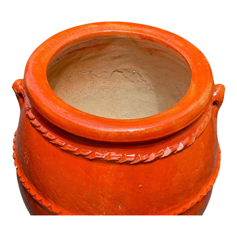 Tangier Orange Glazed Planter - Medium - Berbere Imports