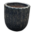 Black Ribbed Planter - Berbere Imports