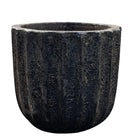 Black Ribbed Planter - Berbere Imports