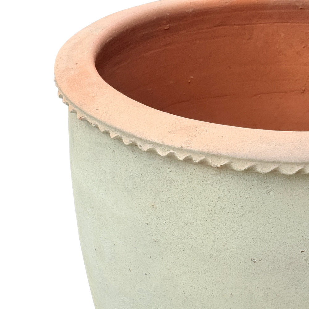 Vietnamese Planter With Top Ribbing - Berbere Imports