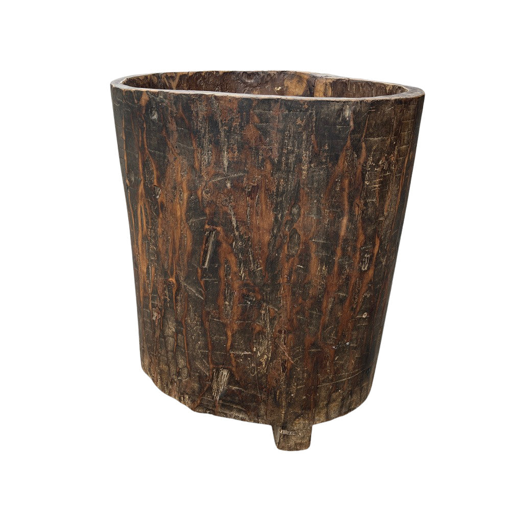 Antique Nagaland Wooden Planter - Berbere Imports