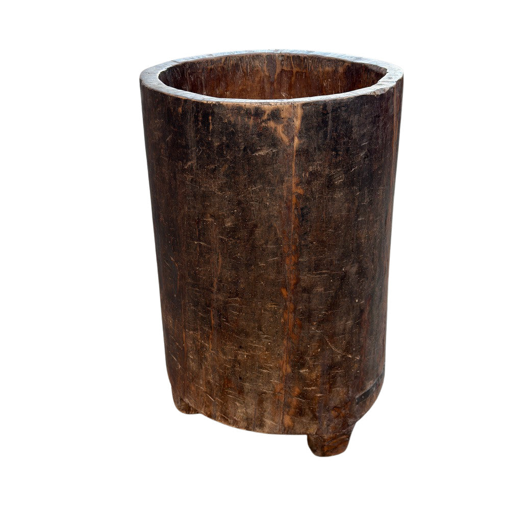 Antique Nagaland Wood Planter - Medium - Berbere Imports