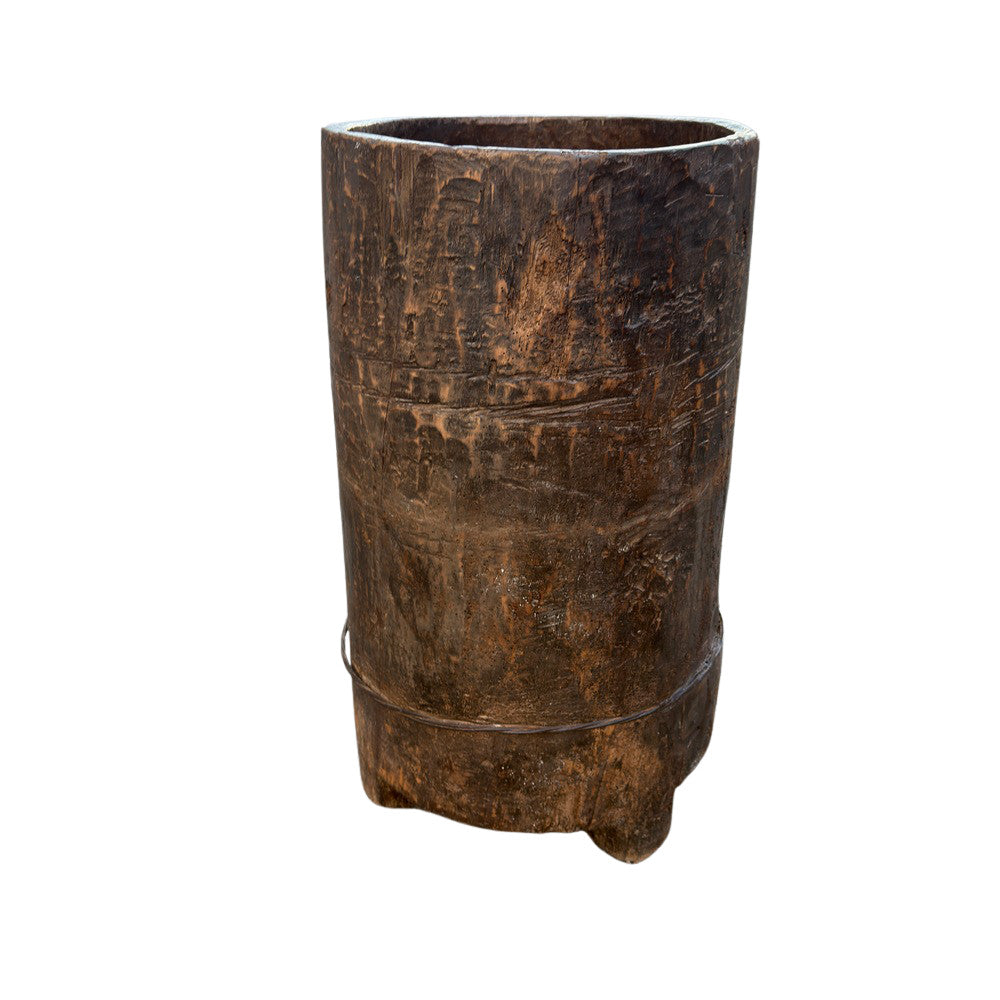 Antique Nagaland Wood Planter - Medium - Berbere Imports