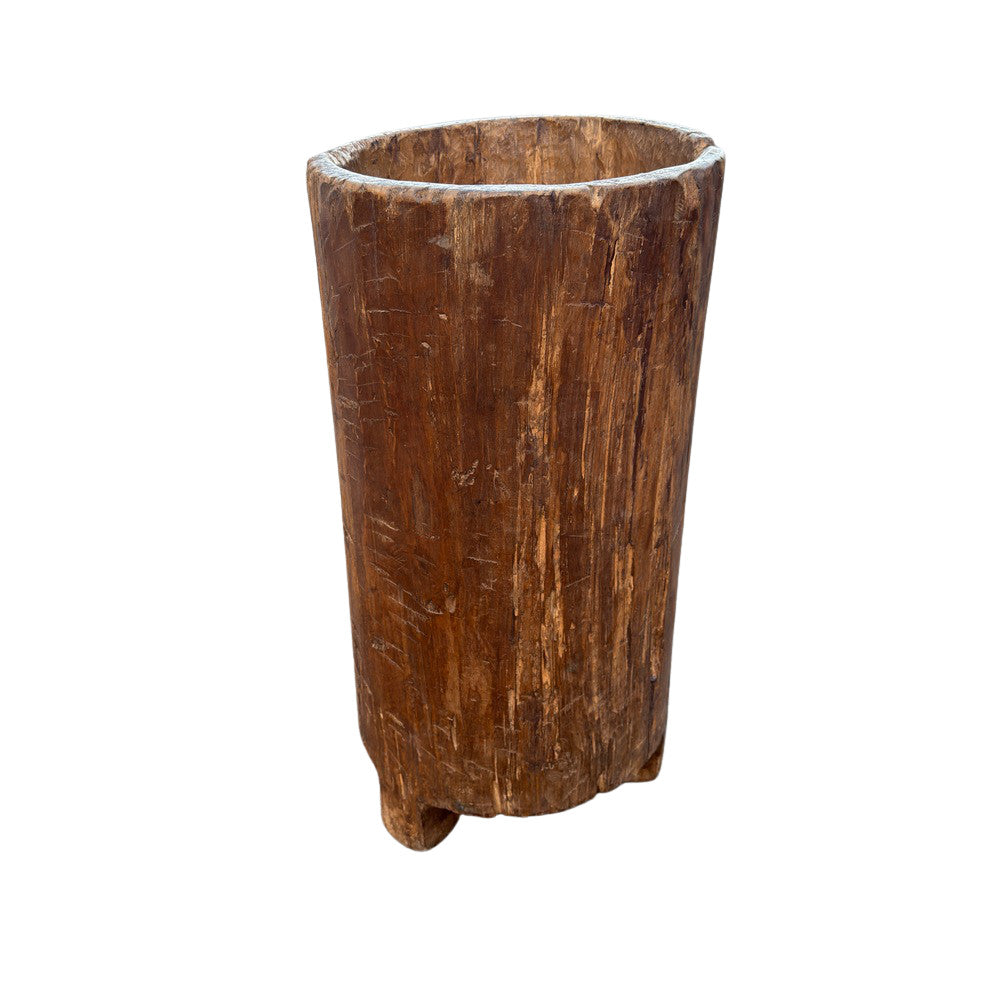 Antique Nagaland Wood Planter - Medium - Berbere Imports