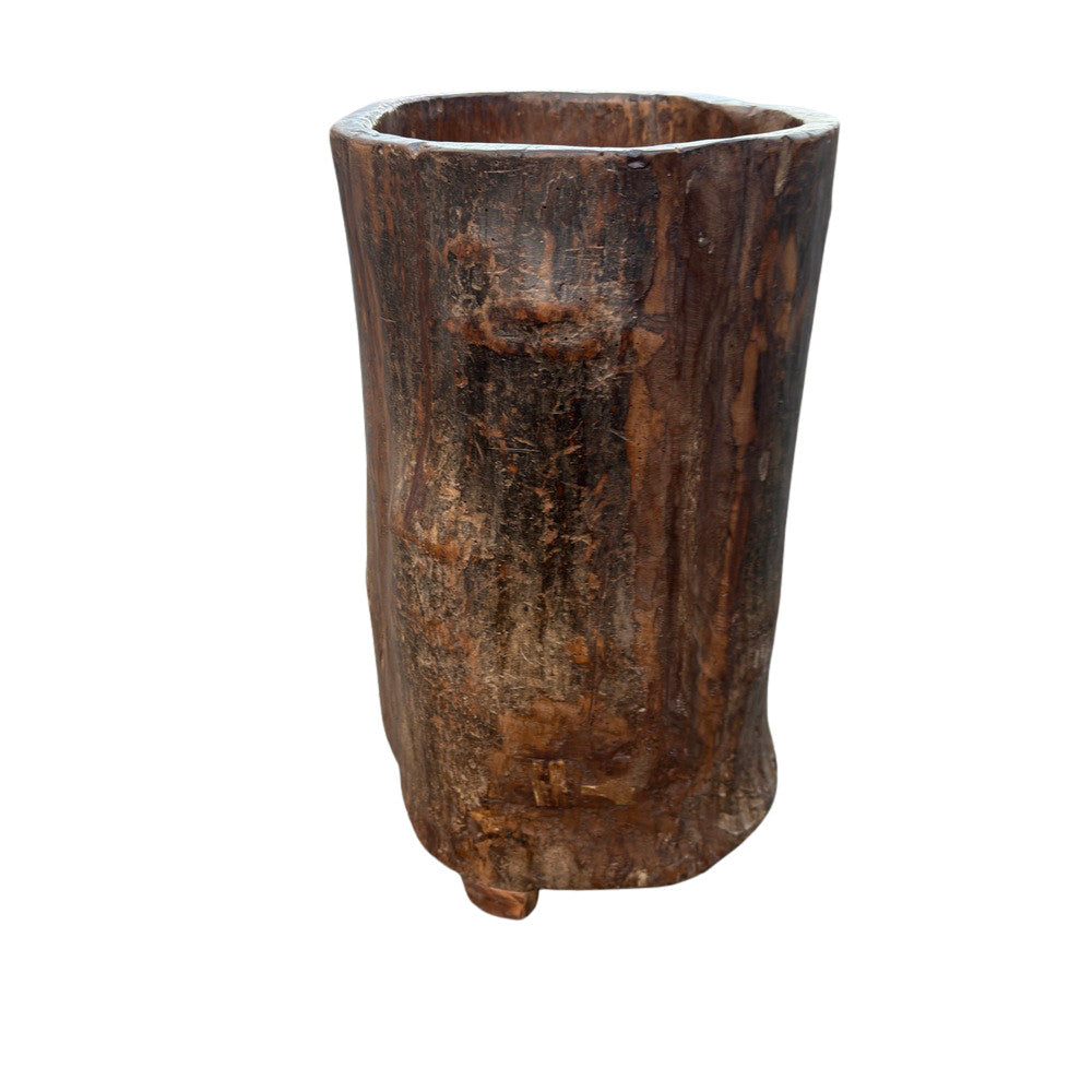 Antique Nagaland Wood Planter - Small - Berbere Imports