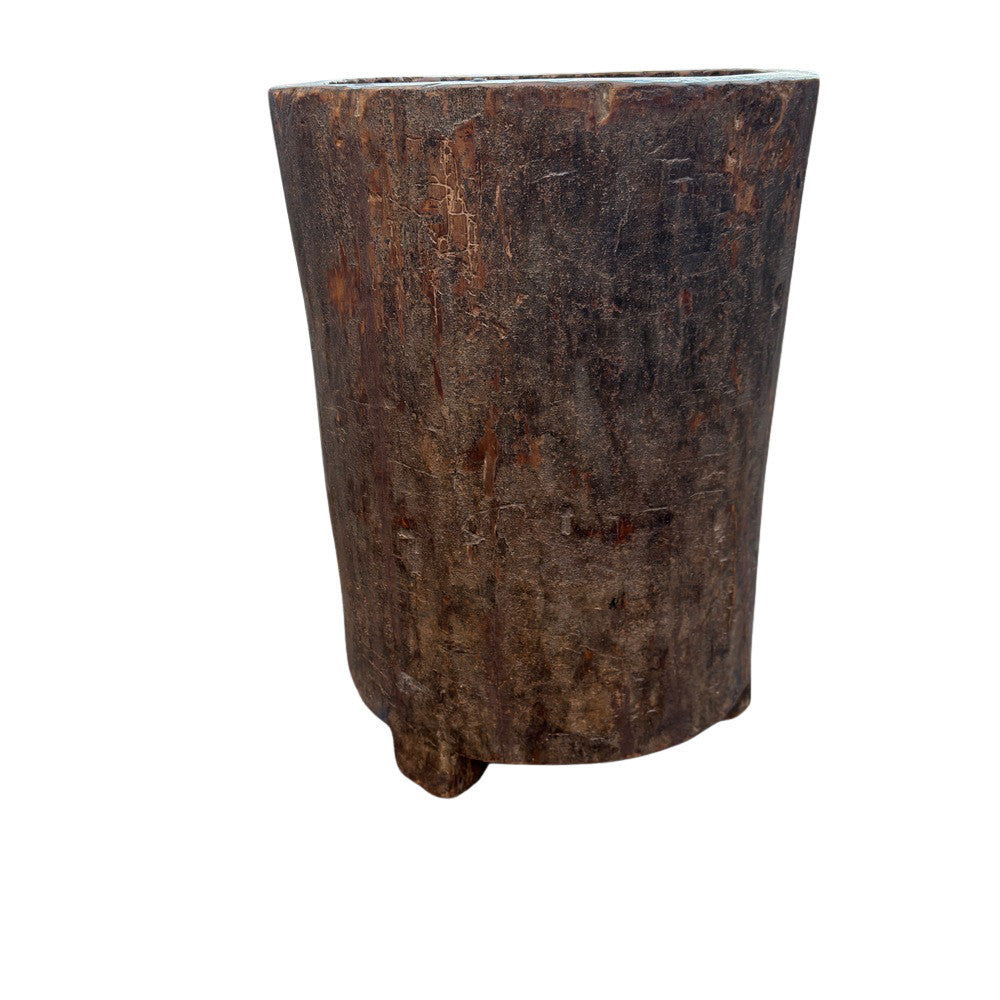 Antique Nagaland Wood Planter - Small - Berbere Imports