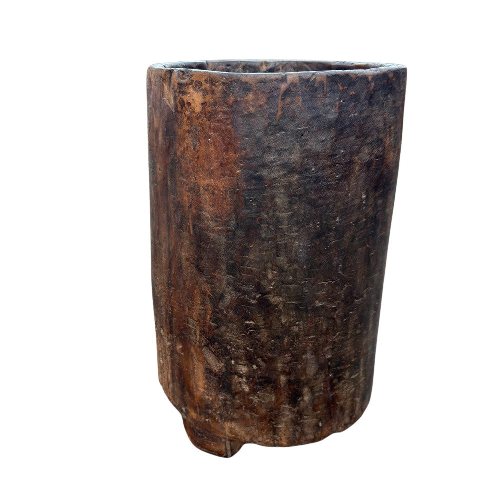 Antique Nagaland Wood Planter - Small - Berbere Imports