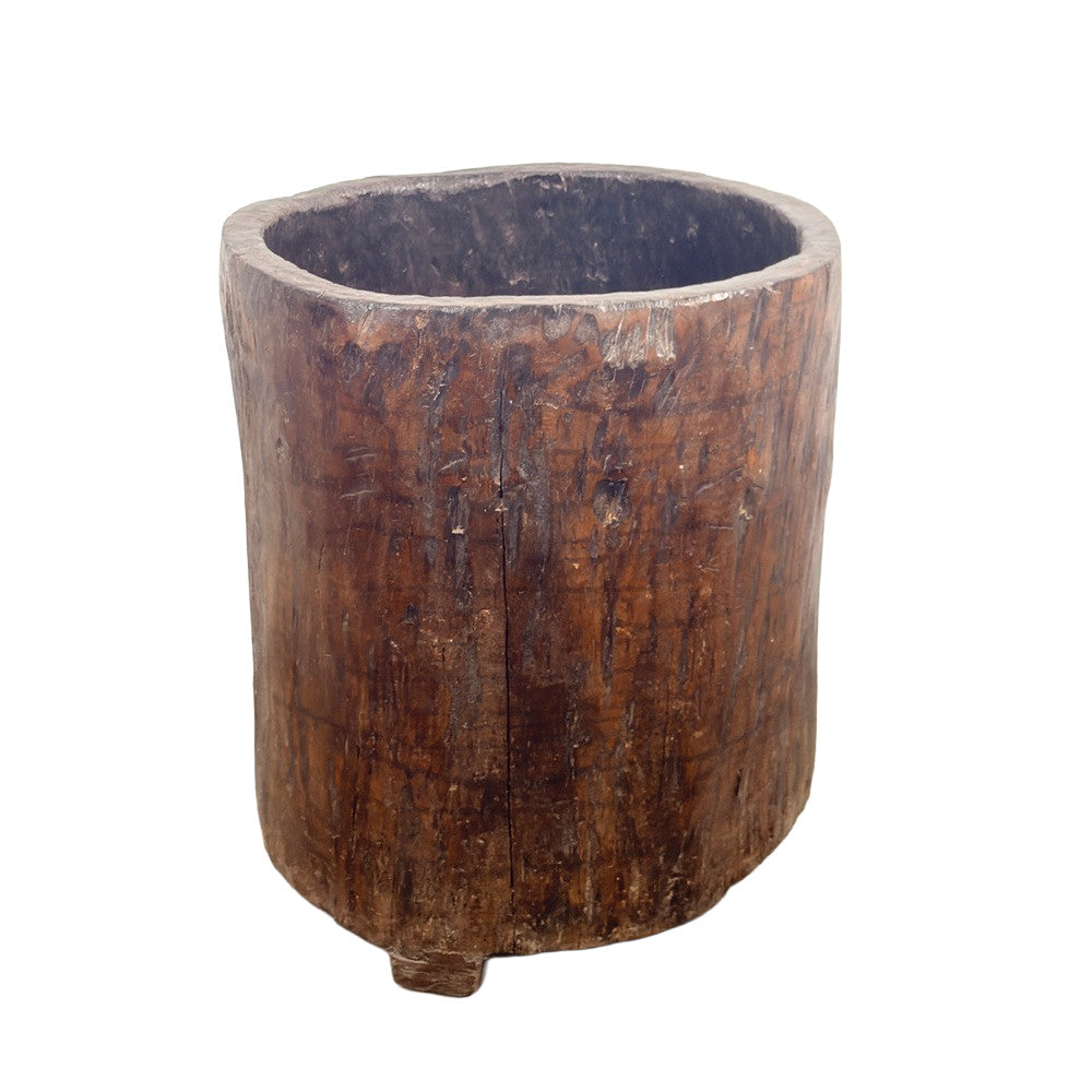 Antique Nagaland Wood Planter - Berbere Imports