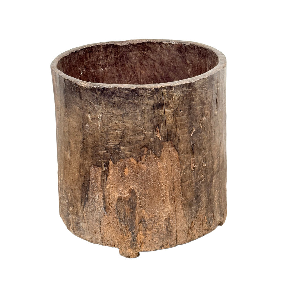 Antique Nagaland Wood Planter - Berbere Imports