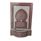 Moroccan Mosaic Ceramic Tile Fountain - Red - Berbere Imports