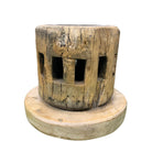 Vintage Wooden Gear Candle Holder - Berbere Imports