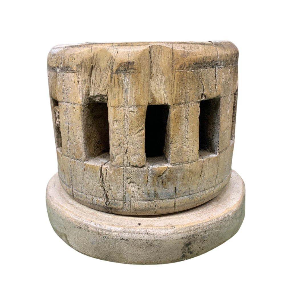 Vintage Wooden Gear Candle Holder - Berbere Imports