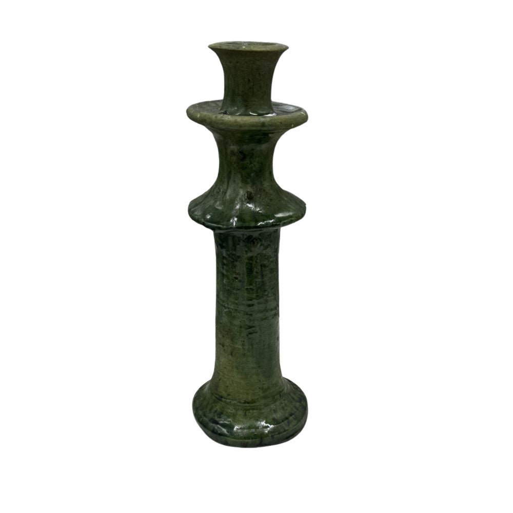 Moroccan Tamegroute Glazed Candlestick - Berbere Imports