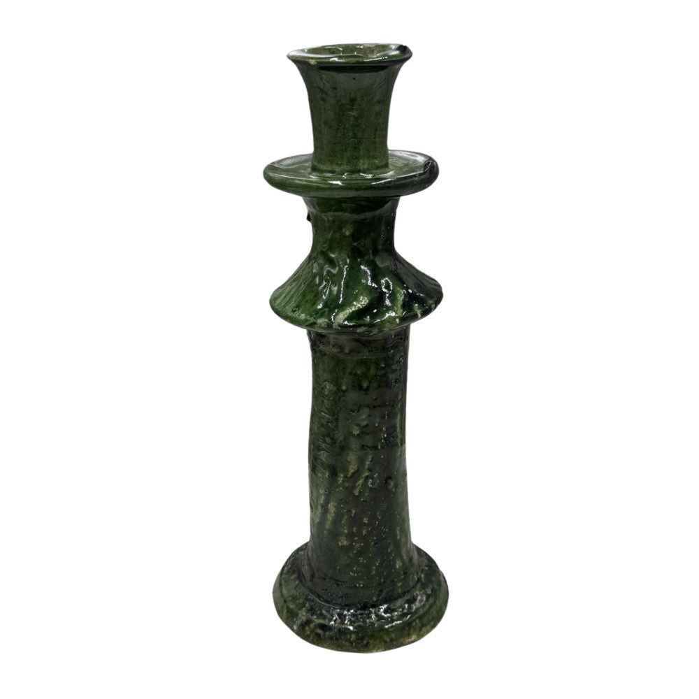 Moroccan Tamegroute Glazed Candlestick - Berbere Imports