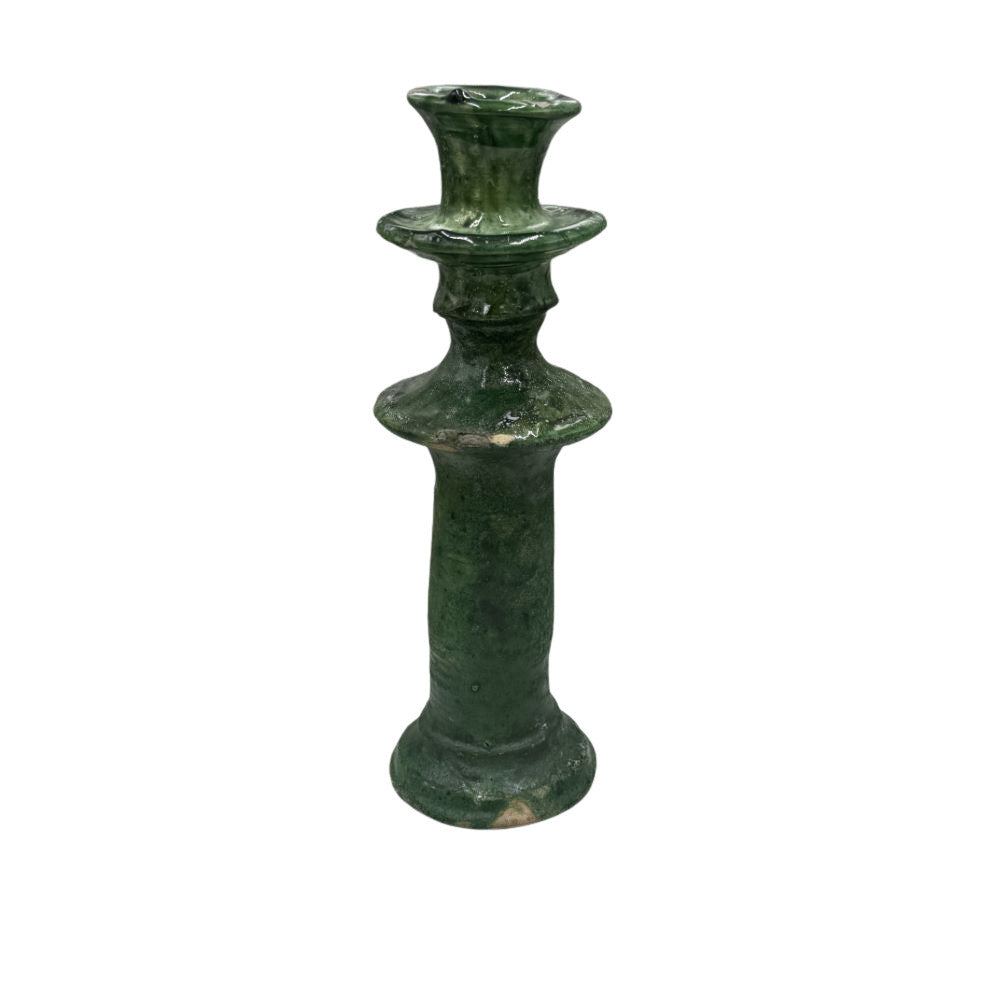 Moroccan Tamegroute Glazed Candlestick - Berbere Imports