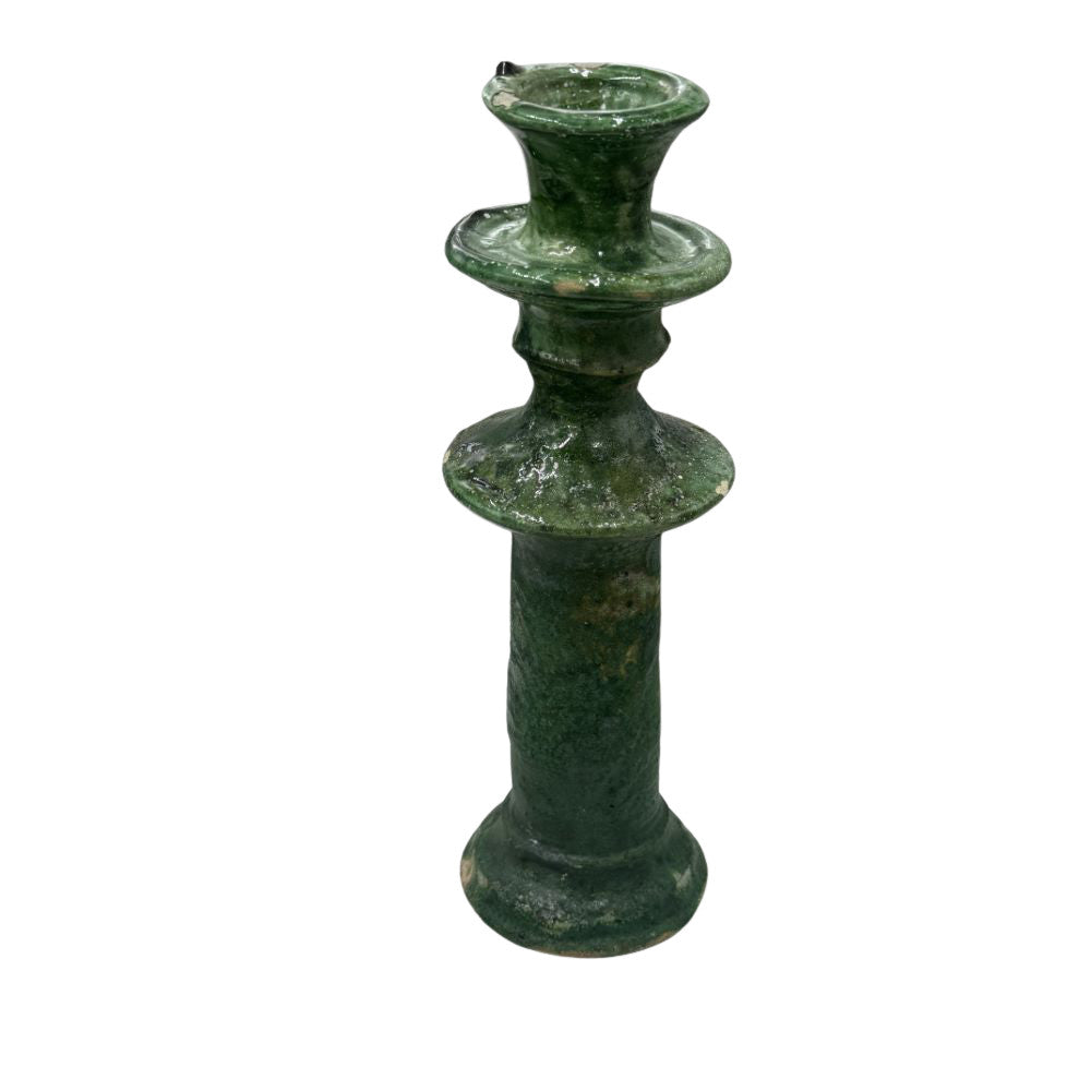 Moroccan Tamegroute Glazed Candlestick - Berbere Imports