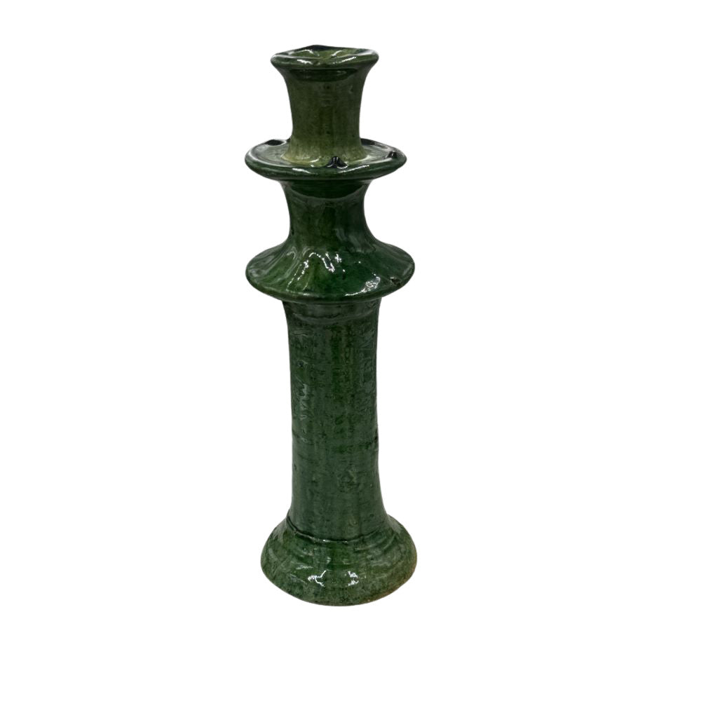 Moroccan Tamegroute Glazed Candlestick - Berbere Imports