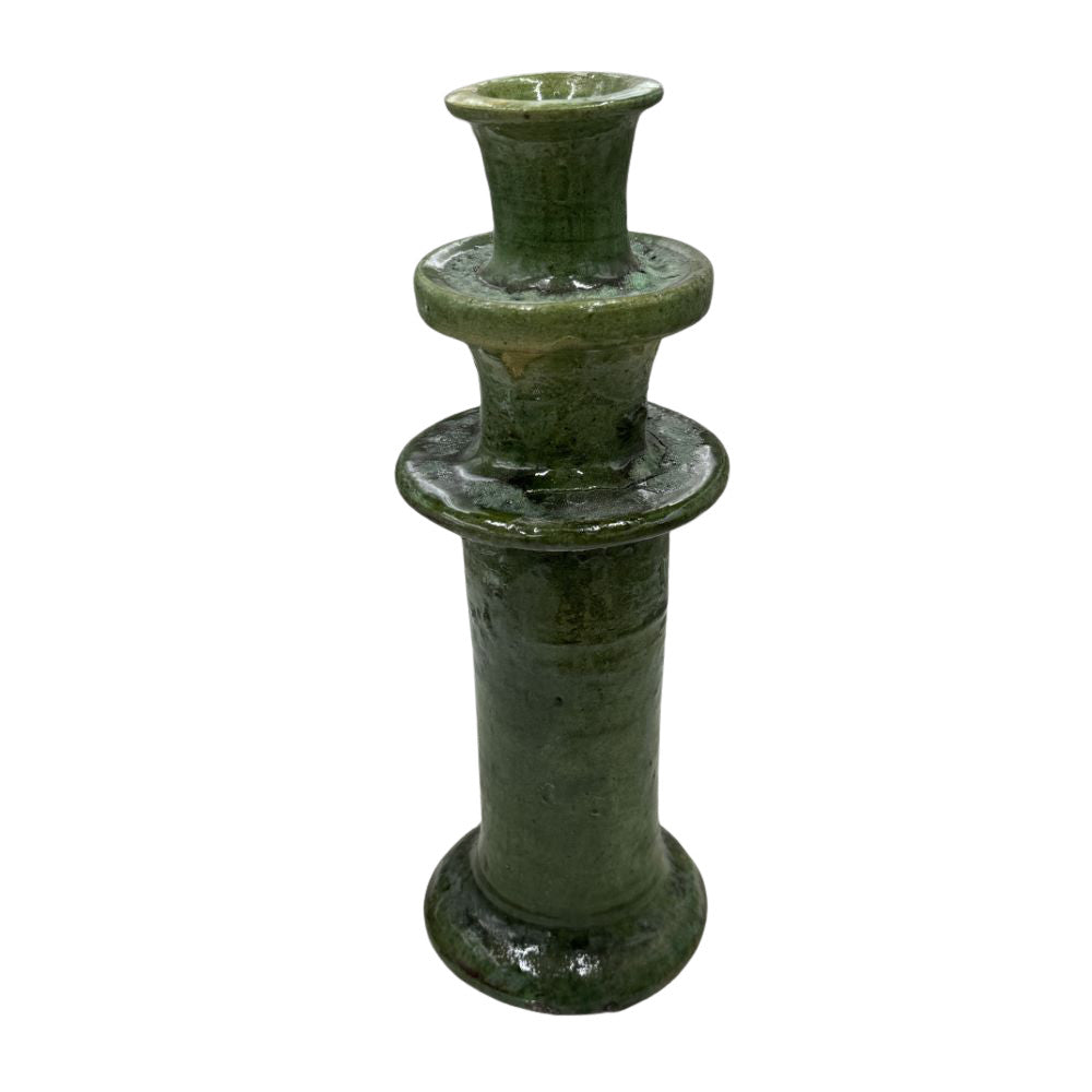 Moroccan Tamegroute Glazed Candlestick - Berbere Imports