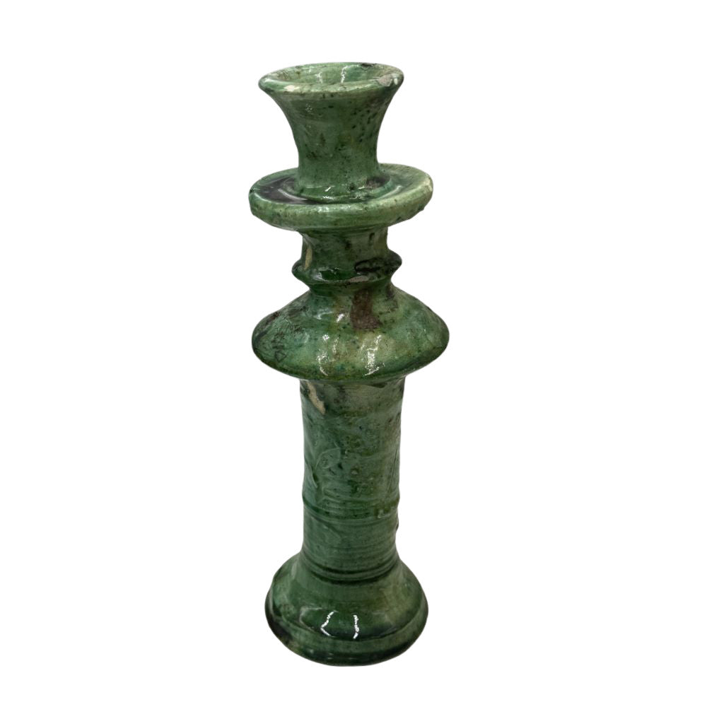 Moroccan Tamegroute Glazed Candlestick - Berbere Imports