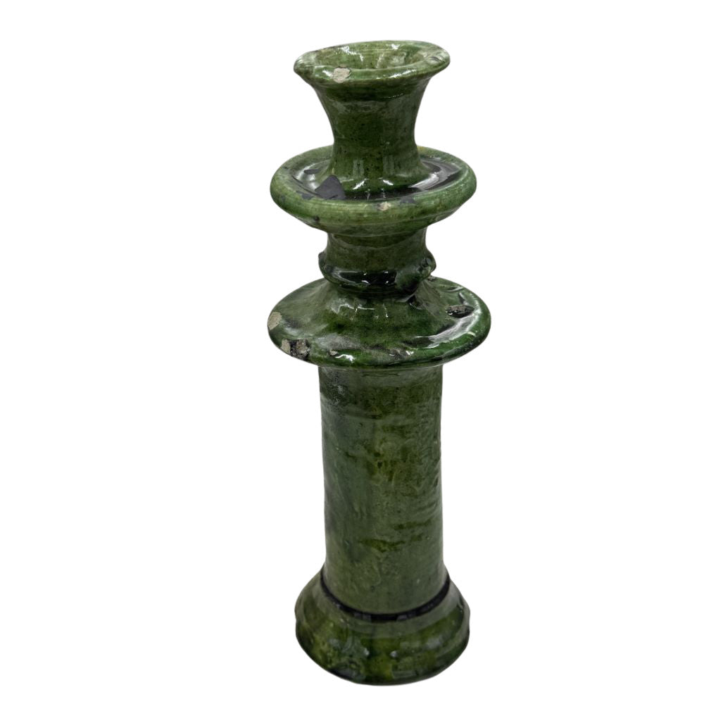 Moroccan Tamegroute Glazed Candlestick - Berbere Imports