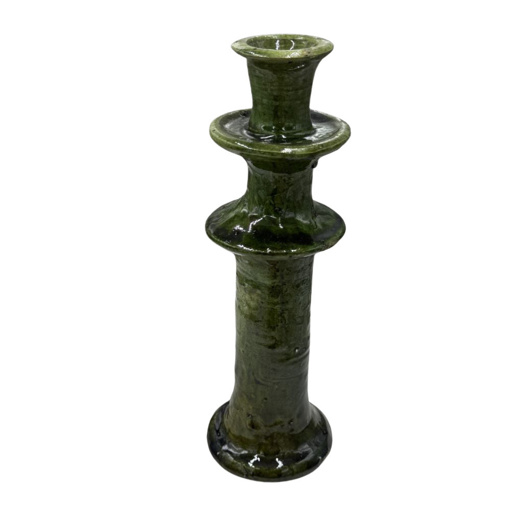 Moroccan Tamegroute Glazed Candlestick - Berbere Imports