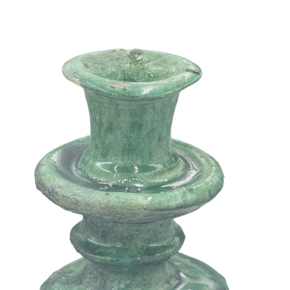 Moroccan Tamegroute Glazed Candlestick Holder - Berbere Imports