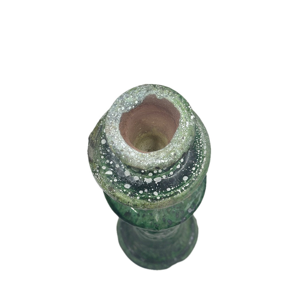 Moroccan Tamegroute Glazed Candlestick Holder - Berbere Imports