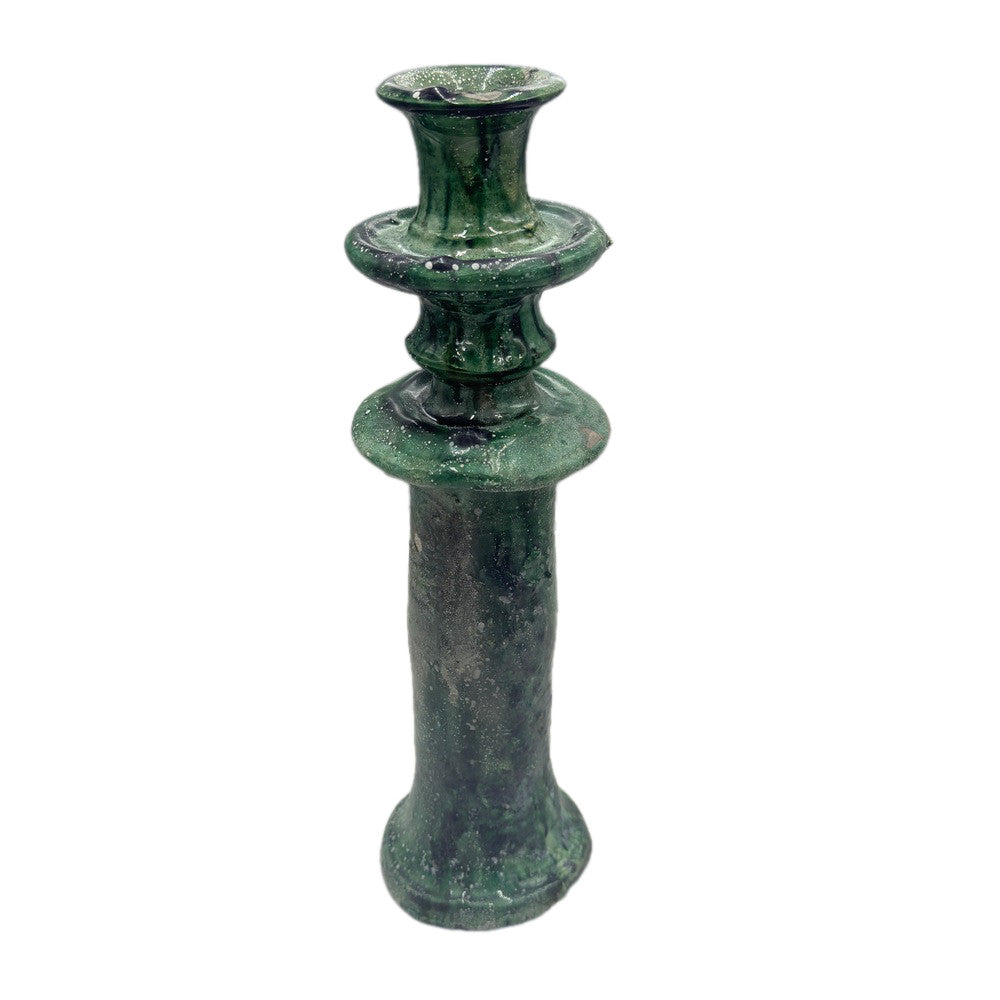 Moroccan Tamegroute Glazed Candlestick Holder - Berbere Imports