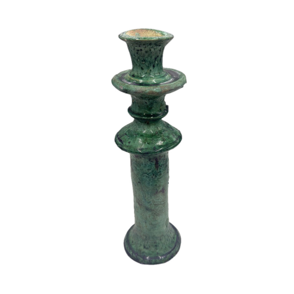 Moroccan Tamegroute Glazed Candlestick Holder - Berbere Imports