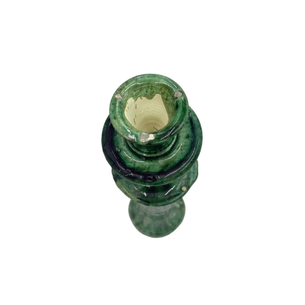 Moroccan Tamegroute Glazed Candlestick Holder - Berbere Imports